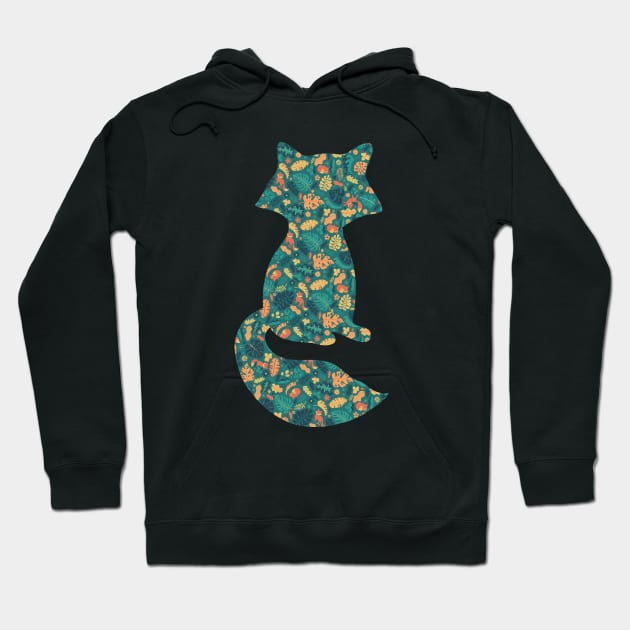 Foxes in a Colorful Jungle With Flowers - Silhouette Hoodie by zorrorojo